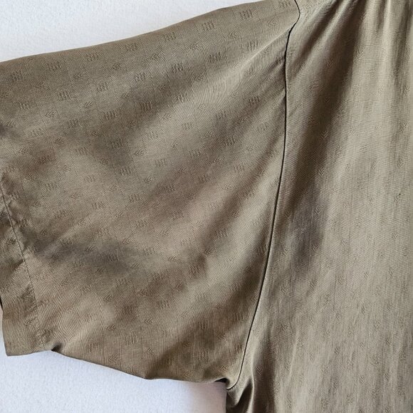 Tommy Bahama Silk Button Down Short Sleeved Shirt  Mens XL Relax Fit Brown - Picture 8 of 14